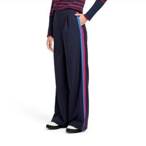 La Ligne x Target Side Stripe Wide Leg Trousers - Navy/Red, Small